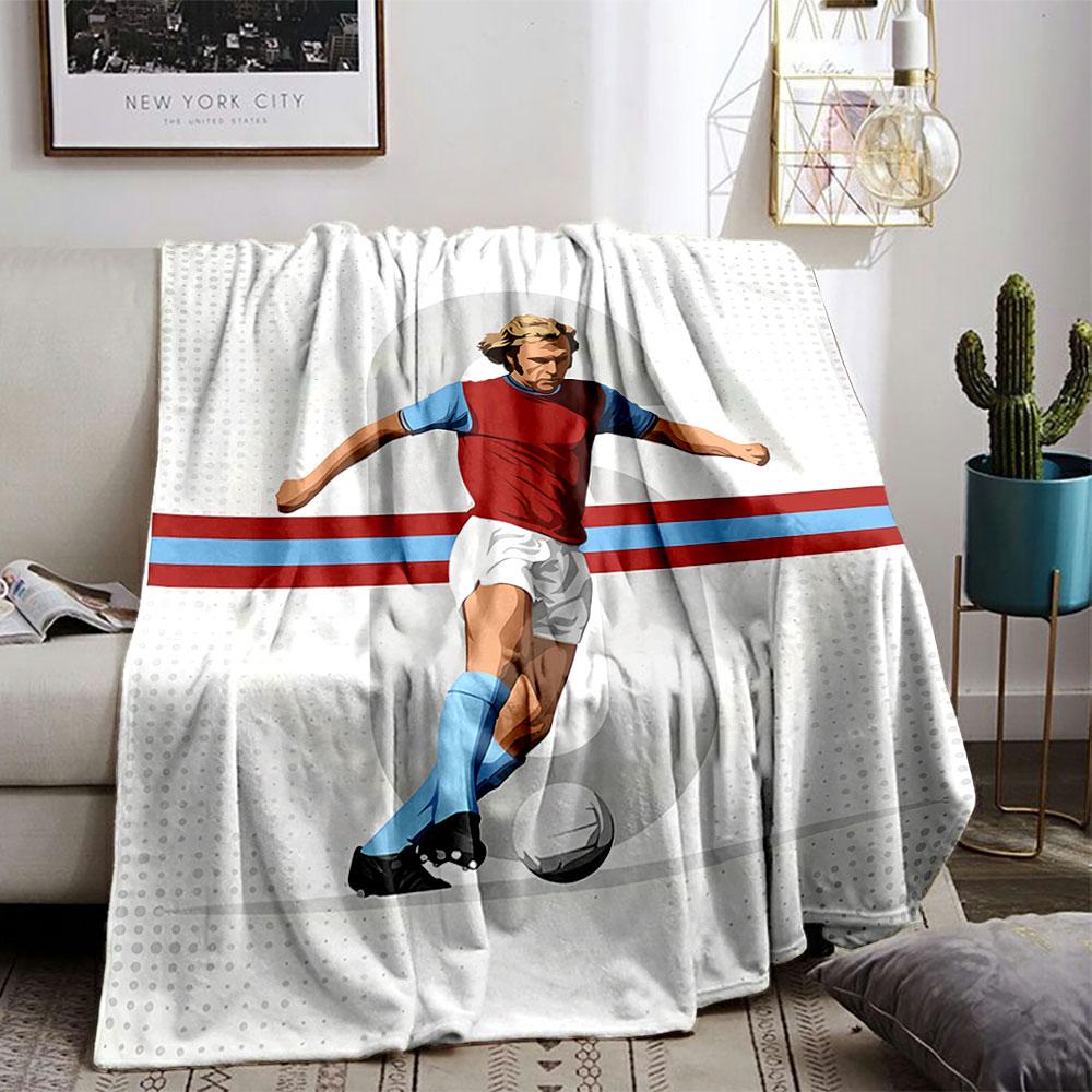 Soccer Player Graphic Blanket for All Seasons Blanket Lunch Break Throw Gift
