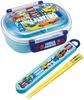 Skater Chopsticks and Chopstick Case for Lunch Sliding Made In for Tomica 24 Children's Set, 16.5cm, Boxes, Antibacterial, Easy-Opening Design, Japan,