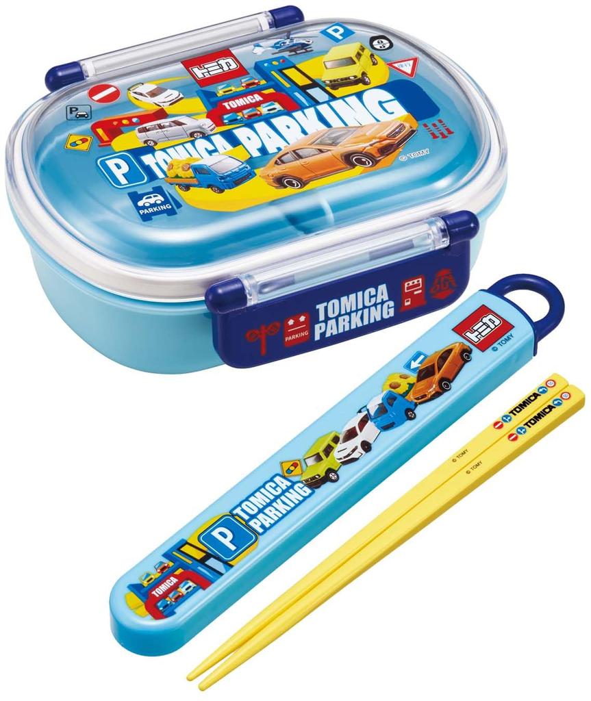 Skater Chopsticks and Chopstick Case for Lunch Sliding Made In for Tomica 24 Children's Set, 16.5cm, Boxes, Antibacterial, Easy-Opening Design, Japan,