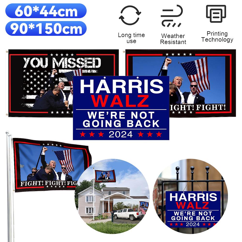 Kamala Harris Tim Walz Waltz with Metal Stake Yard Sign Flag Gate Decor Kamala Harris Tim Waltz 2025 Lawn Sign