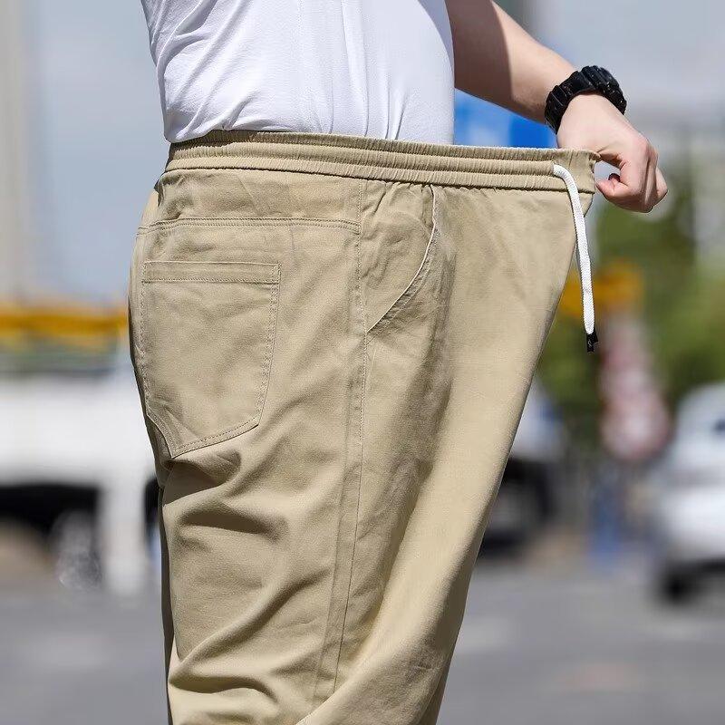 Men Plus Size Loose Straight Thin Casual Work Long Pants