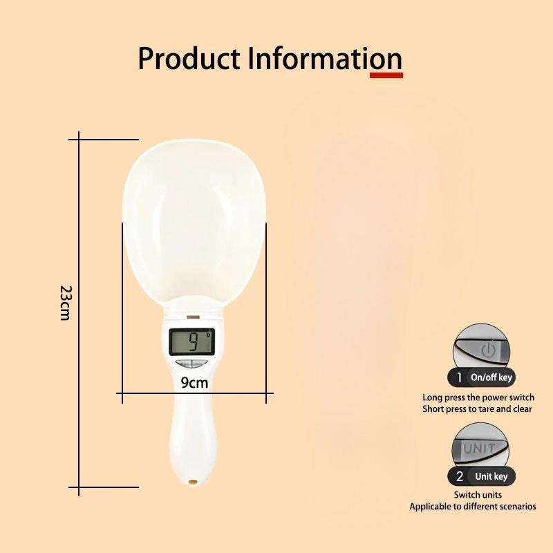 

Cat Food and Dog Food Spoon Electronic Scale Measuring Spoon for Cats and Dogs with Scale Feeding Spoon Pet Food Spoon Supplies белый