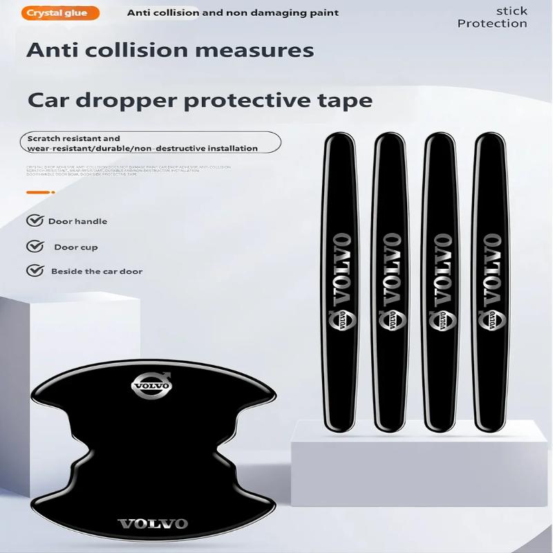 Protezione Maniglia Porta Auto Anti-Collisione e Anti-Graffio Striscia Nera Adesiva Volvo Xc60 Xc90 S60 S80 S60l V40 V60