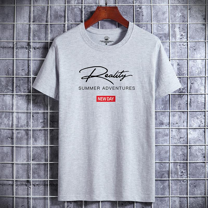 

Men s Fashion Loose Fit Cotton Short-Sleeve Graphic Tee - Mercy Design XL світло-сірий колір