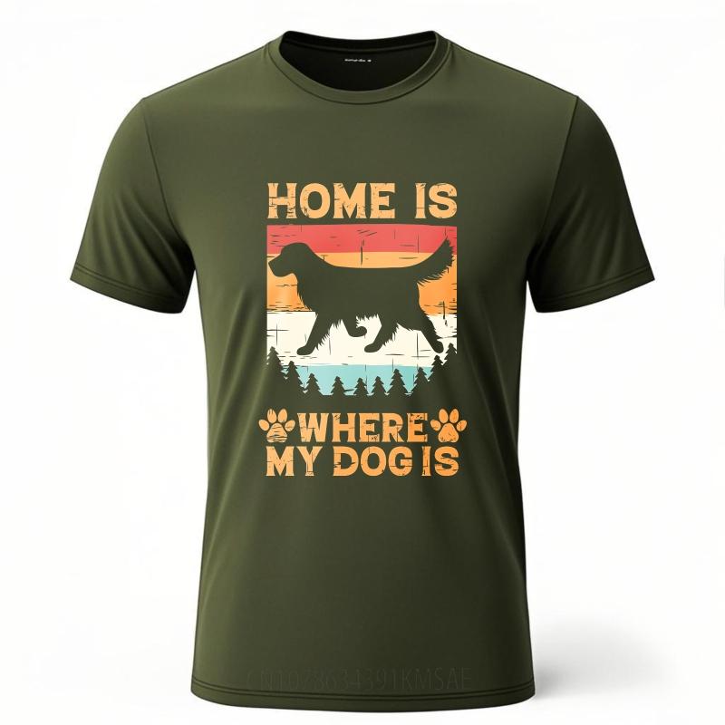 Cotton Tshirt Unisex Soft For Her Summer Tshirt Fashion Home Is Where My Dog Is Cool Unisex Tee Shirt Male Vintage Teeshirt
