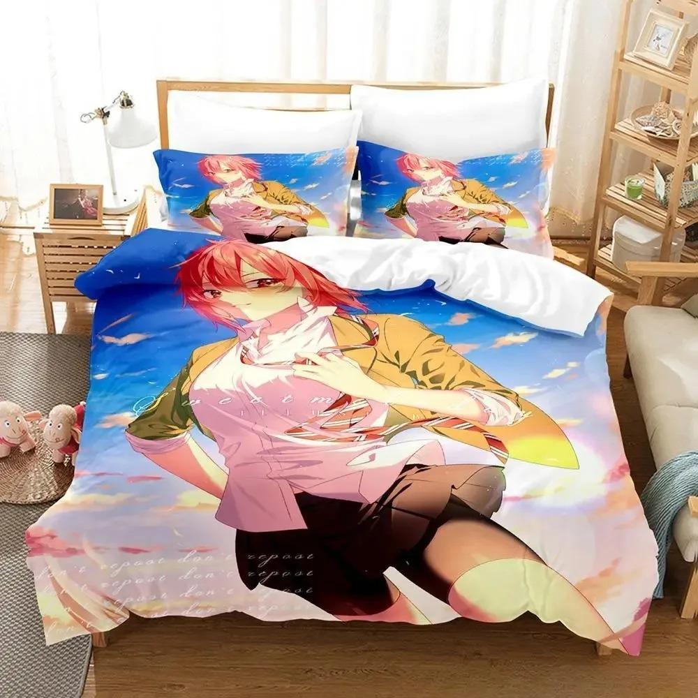 Tomo-chan Is A Girl! Bedding Set Single Twin Full Queen King Size Bed Set Adult Kid Bedroom Duvet Cover Set Anime