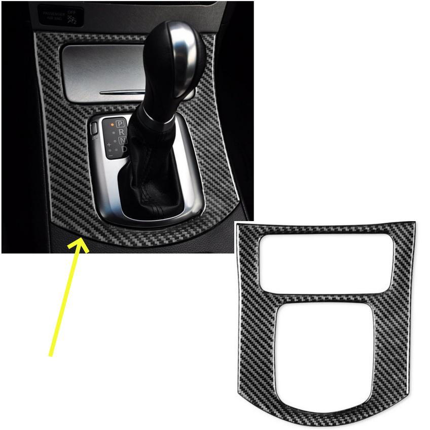 1x Real Carbon Fiber Car Gear Shift-Panel Cover Trim For Infiniti G37 2008-2013