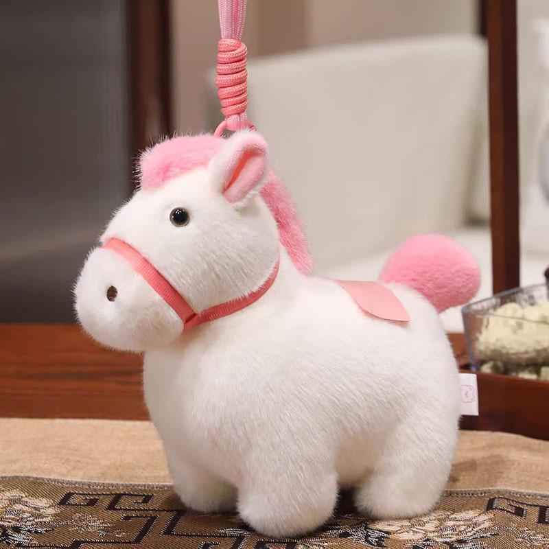 Sunshine Rainbow Pony Plush Toy Keychain With Soft Short Plush For Kids And Teens