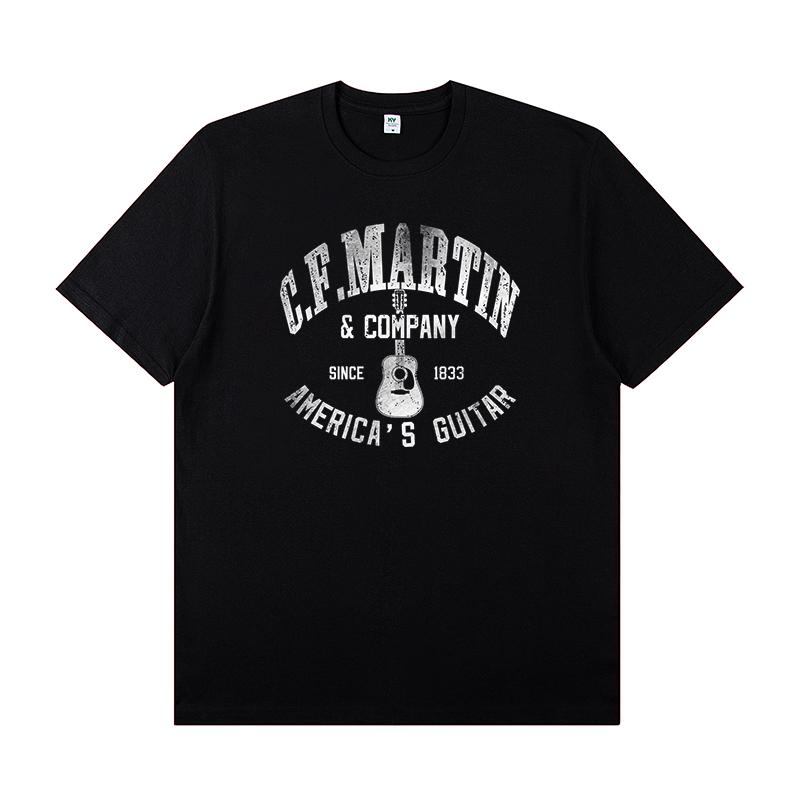 Martin Martin Kytarista Kostým Rocková Kapela Tričko Pánské Krátký Rukáv Potisk Nástroje Bavlněné Tričko Letní Oblečení Topy Tričko