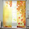 Youth Bedroom Sheer Curtains Maple Leaf Falling Yellow Kitchen Study Hanging Curtains Living Room Holiday Decor Tulle Curtains
