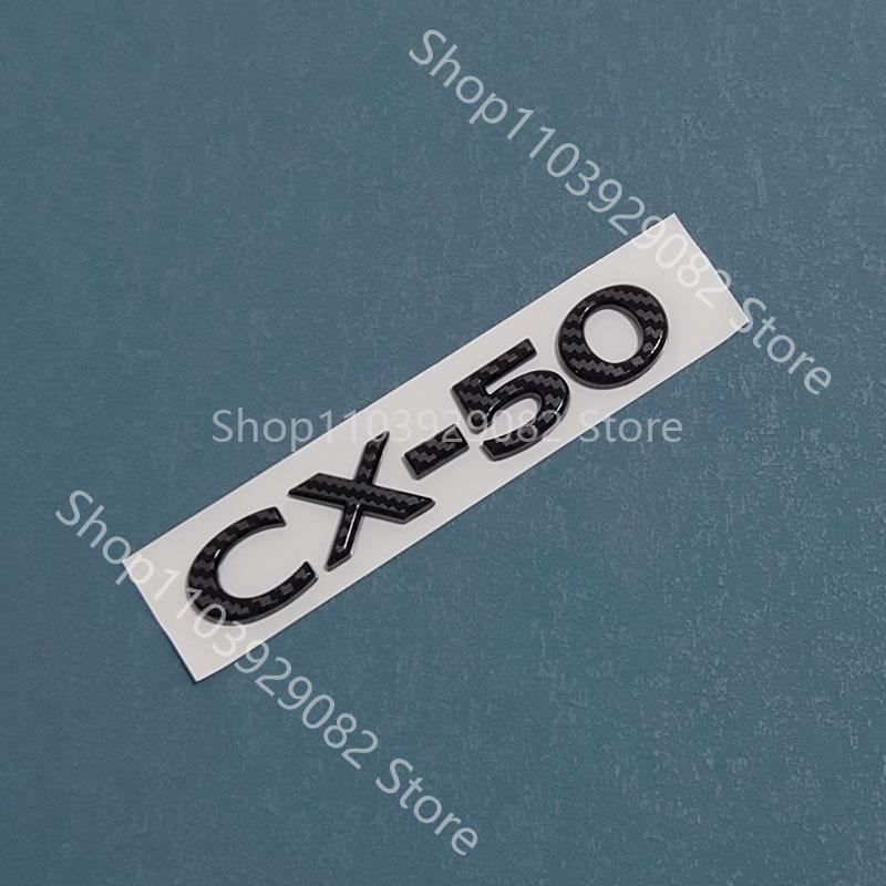 For Mazda CX-50 Black Front Logo, Middle Grille Sticker, CX-5 Rear Logo, Luggage Compartment Logo Accessory Sticker Carbon Fiber Xlnpu00