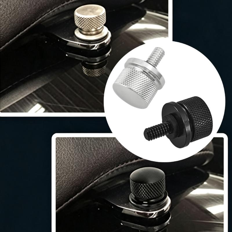 Knurled Motorcycle Seat Bolt Set 6 Mm Metal Mounting Screw for Seat Replacement, Adjustment, and Garage Service