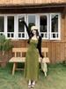 Summer 2026 Plus Size Retro Waist-Cinched Camisole Dress & Cardigan Set