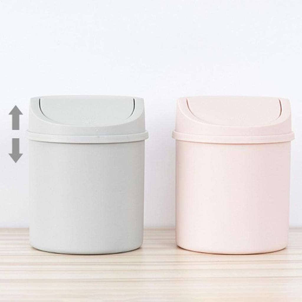 Mini Desktop Bin Small Trash Can with Lid Tabletop Waste Bin Bedroom Trash Can Garbage Screw-Off Caps Durable Home Supplies