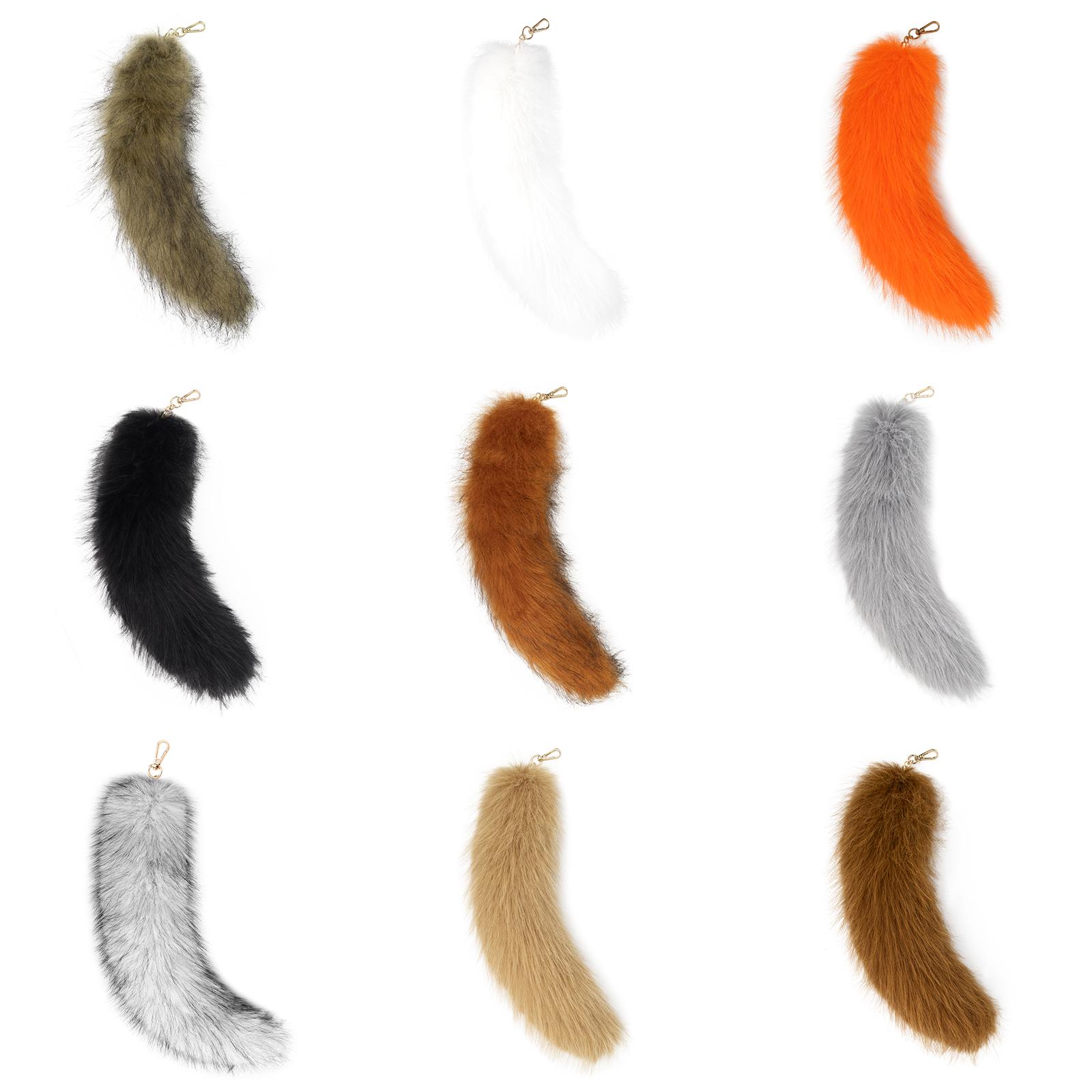 Yiran Sexy Lingerie Faux Fur Keychain Animal Tail Furry Cat Fox Wolf Tail Cosplay Costume Props Cm