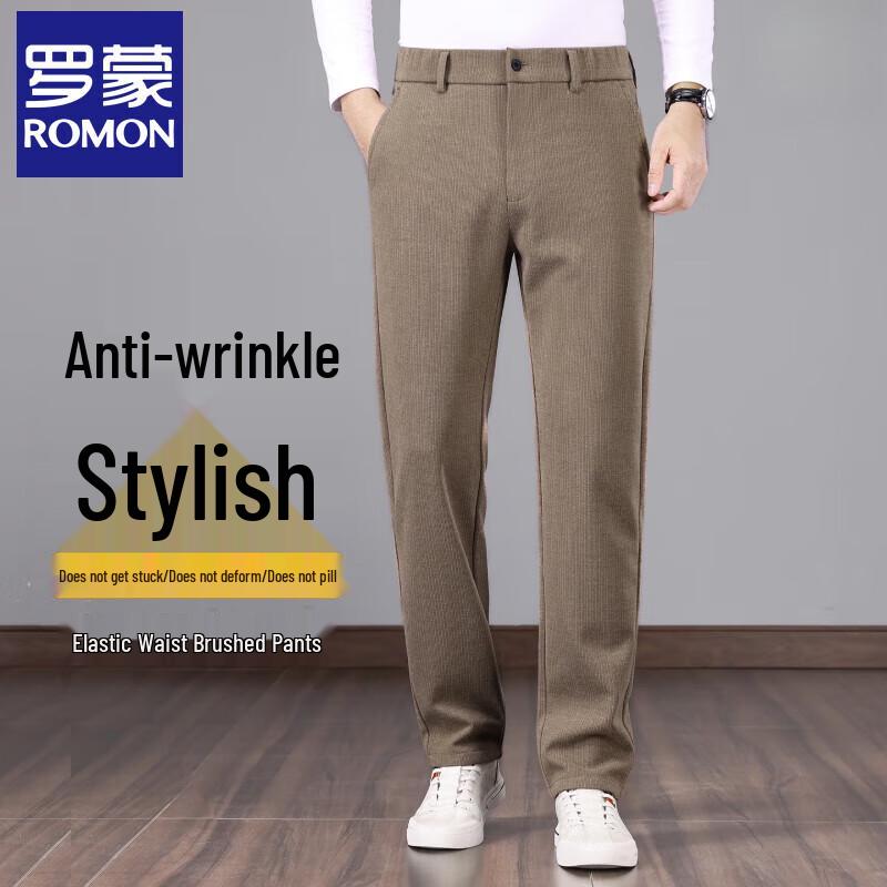 

Romon Men s Winter Straight-Leg Casual Business Pants 3XL