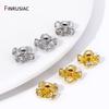 Trendy 18K Gold Plated Brass Cross Spacer Beads Loose Beads,Inlaid Zircon Separators Beads For DIY Jewelry Making Accessories