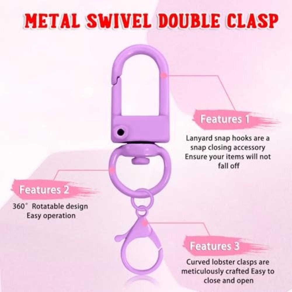 30Pcs Clasp Colorful Swivel Snap Hooks Mini Metal Key Chain Hooks Multi-purpose Trigger Buckle Clasps Purse Charms