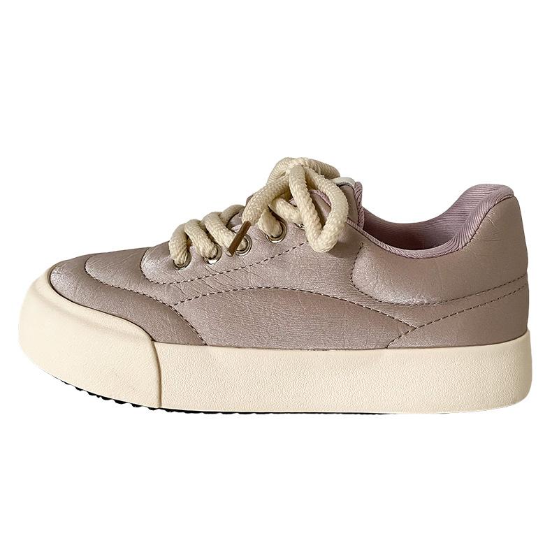 

6571 latex insoles/platform bread shoes women s shoes autumn 2024 new round head white shoes board shoes casual shoes 40 лаванда фіолетовий колір