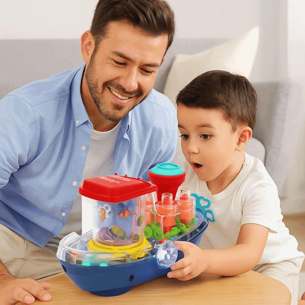 Sound Light Toy Electric Moving Boat Toy Plastic Musical Ship Toy  Kids Gift