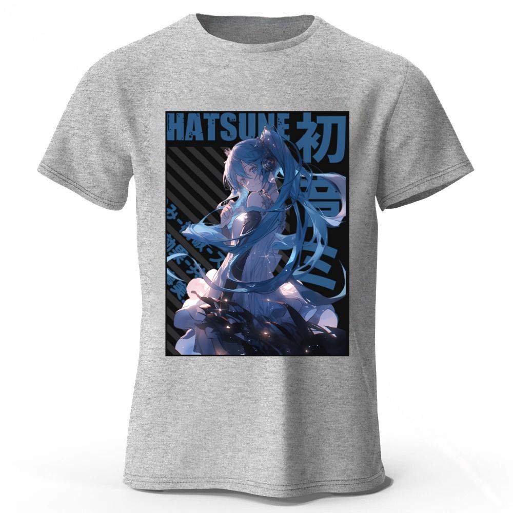 Hatsune Miku Dreamy Dress Cotton T-shirt Men Fashion Casual Comfortable Plus Size Short Sleeves Tops