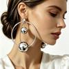 Niche Design Internet Celebrity Metal Large Circle Earrings Simple Personality Explosive Temperament Earrings High Sense Earrings Women