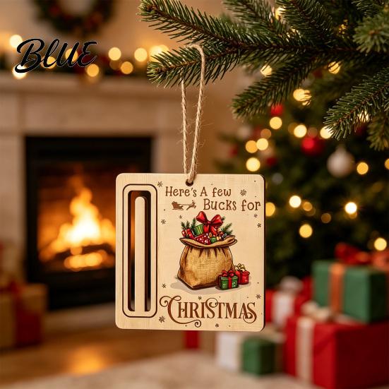 Christmas Tree Wood Cash Gift Money Holder Santa Reindeer Decorations Rustic Ornament Wooden Card Creative