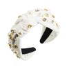 Nail Pearl Head Hoop Solid Color Baroque Headband Vintage Rhinestone Pearl Hairband  Adult