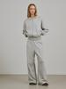 NOUVE Wide Banding Cotton Pants - Melange Gray