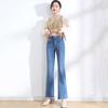 Blaue ausgestellte Jeans für Damen, hohe Taille, elastisch, schmal, Sommer, Retro-Rand, Y2K, lässige Streetwear, Vintage-Hose