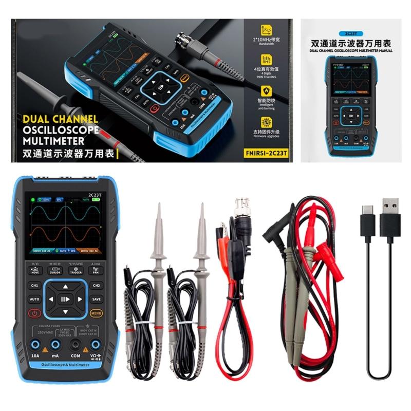 2C23T 10Mhz Handheld Digital Oscilloscope Tester Multifunctional Function Signal Generator for Professionals