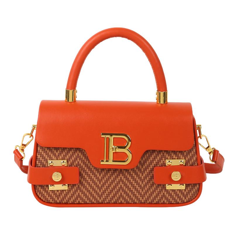 Elegante Retro Strukturierte Quadratische Umhängetasche mit Überschlag mit Schloss