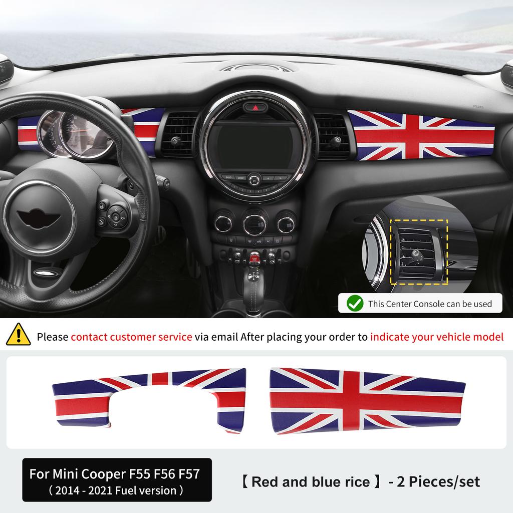 Car Dashboard Decorative Shell ABS Leather For Mini Cooper F55 F56 F57 2014-2021 Center Console Decorative Shell Car Accessories