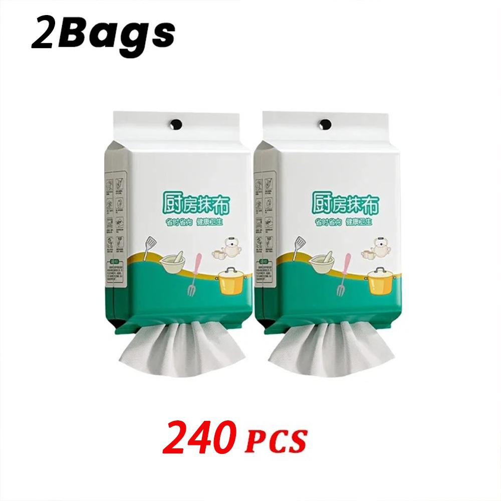 Kitchen Paper Disposable Hanging Kitchen Wipes Absorb Water and Oil Wet and Dry Enlarged and Thickened Non-woven Fabric  Cleaning Cloths