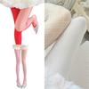 Women Aesthetic Hollowout Sheer Fishnet Pantyhose AB Asymmetrical Contrasting Color See Through Tights Stockings Hosiery