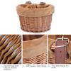 Woven Bike Basket Mini Bike Decor Front  Storage Basket Bike Decoration With Adjustable Mounting Straps For Picnic Photography