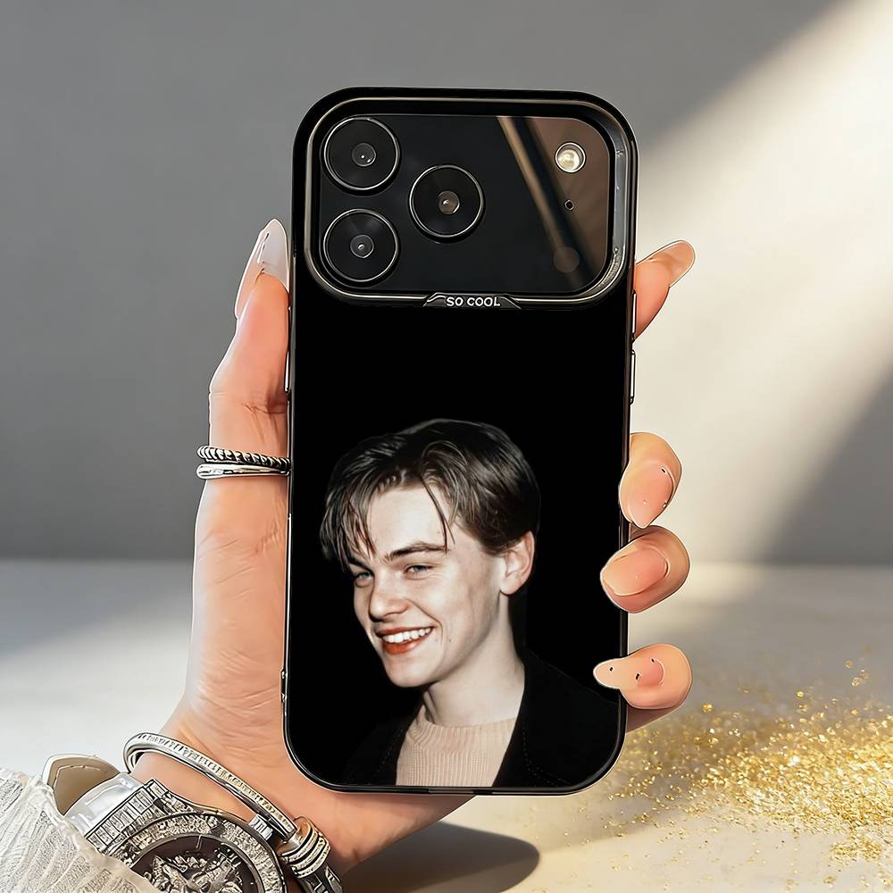 L-Leonardo D-DiCaprio 90er Retro Stil Handyhülle Für iPhone17,16,15,14,13,12,11,Pro,MAX Weiß Matt Stoßfeste Hülle
