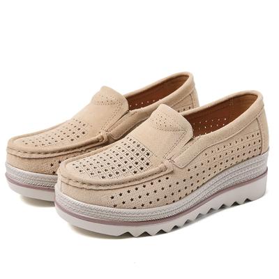 Zapatos de Plataforma para Mujer Mocasines para Loafers Cómodos Cuero Ante Calados Planos Zapatillas Zapatillas Mujer 2024
