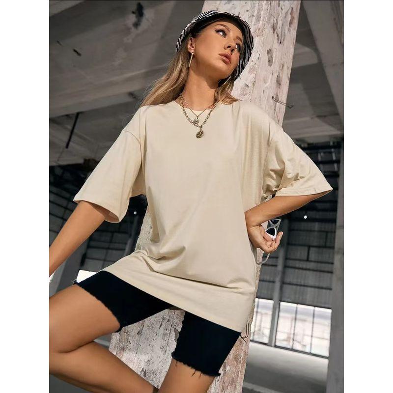 European and American New Fashion Round Neck Short Sleeve T-shirt Loose Casual Top Loose Cotton T-shirt Top