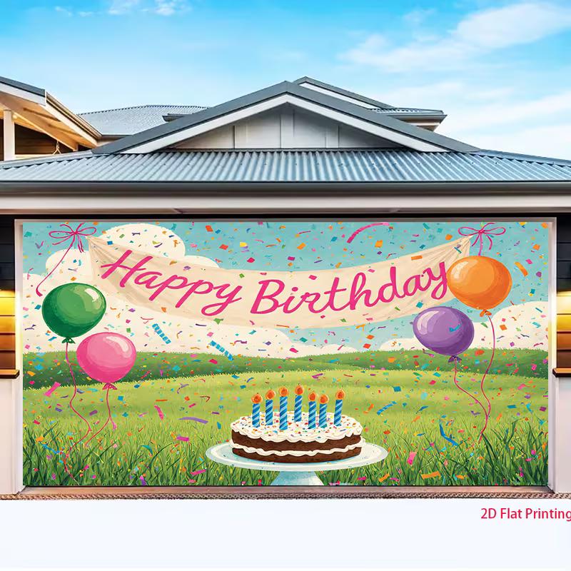 2D Happy Birthday Photo Backdrop Kids Party Decor Cloth
