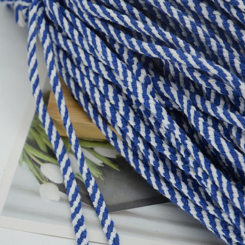 

5mm Black, Red, and White Two-Color Eight-Strand Cotton Rope for Hair & Clothing Accessories, DIY, and Hat Making.