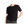 Michael Kors Knitted Solid Color Round Neck Short Sleeve Sweater Women Sweater Black MF4612JF2G-0001