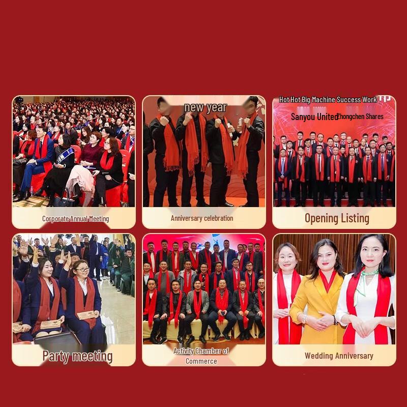 Anvelo Chinese Red Fu Character Scarf