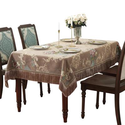 Retro Chenille Tischdecken für Esstisch Rechteckige Runde Quasten Jacquard Floral Stuhlhusse Tischdecke Party Events Home
