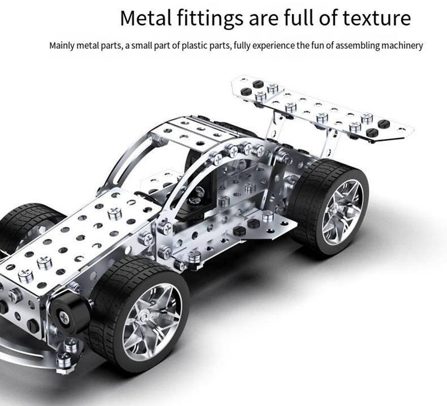 Creative 3D Metal Assembly Building Block Excavator Model Bulldozer Engineering Vehicle MOC Brick Nut Assembly Toy Boy Gift