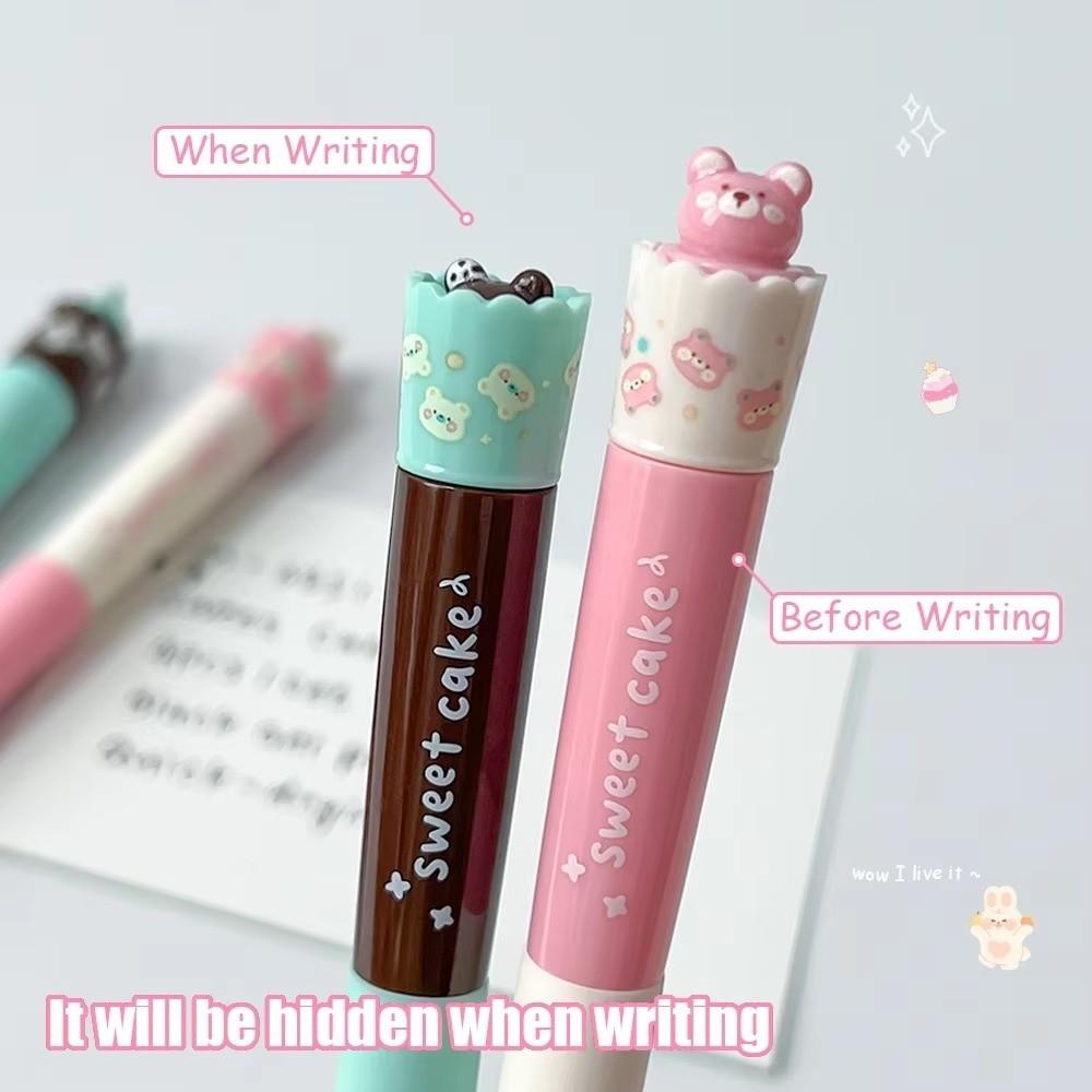 4PCS Smooth Writing Teacup Dog Gel Pen 0.5mm Stationery Pen Funny Quick-drying Black Pen Office Use