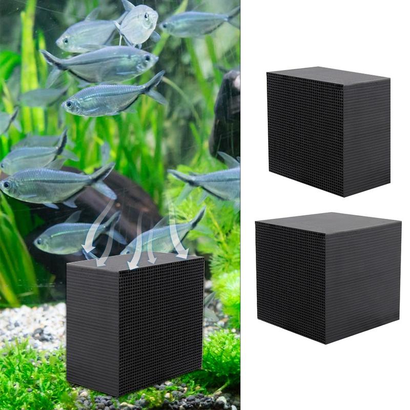 Aquarium Water Purifier Cube Structure Activated Charcoal Block Carbon Filter Cube Fish Tank Accessories