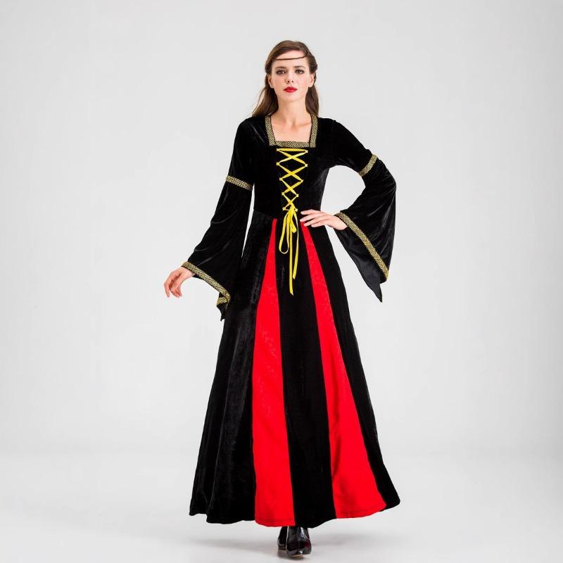 Halloween court noble princess queen costume, retro royal drama stage performance costume