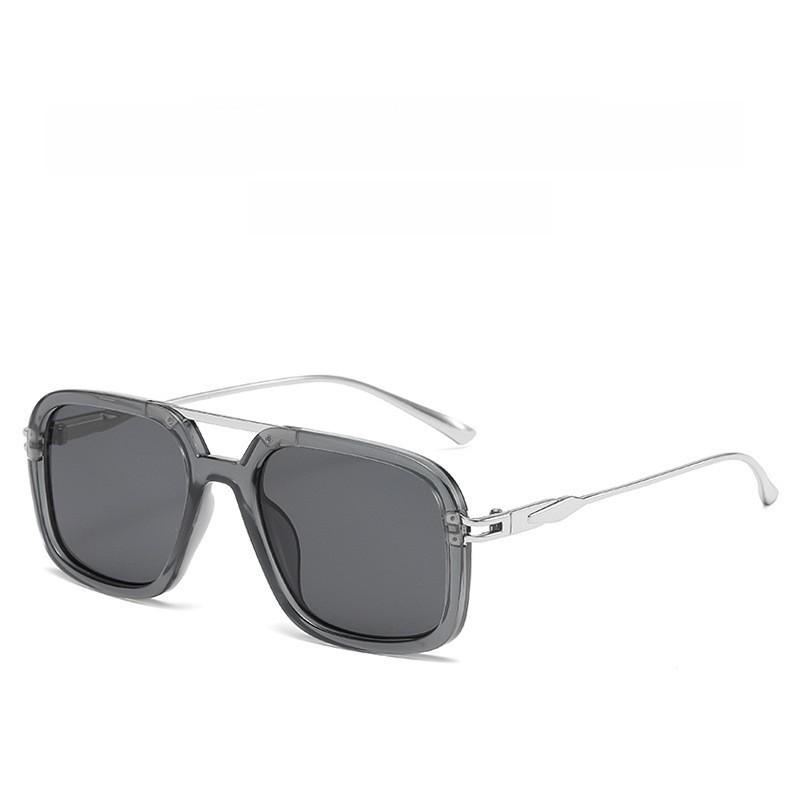 Retro Double Beam Square Glasses Men Outdoor Uv400 Sunblock For Driving And Sports