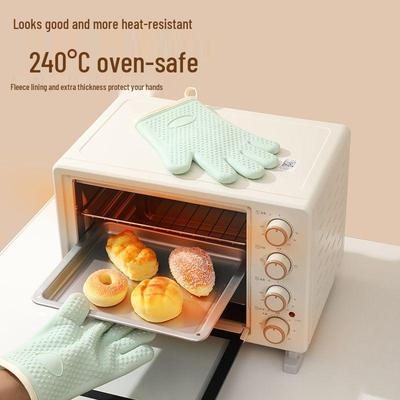 Luvas de Forno de Algodão Tricotado Resistentes ao Calor: Isolado, Grau Alimentício, Fácil de Limpar.